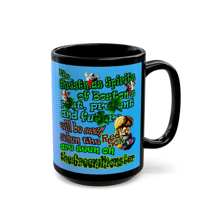 christmas spirits of boston - Black Mug (light blue-purple wave)