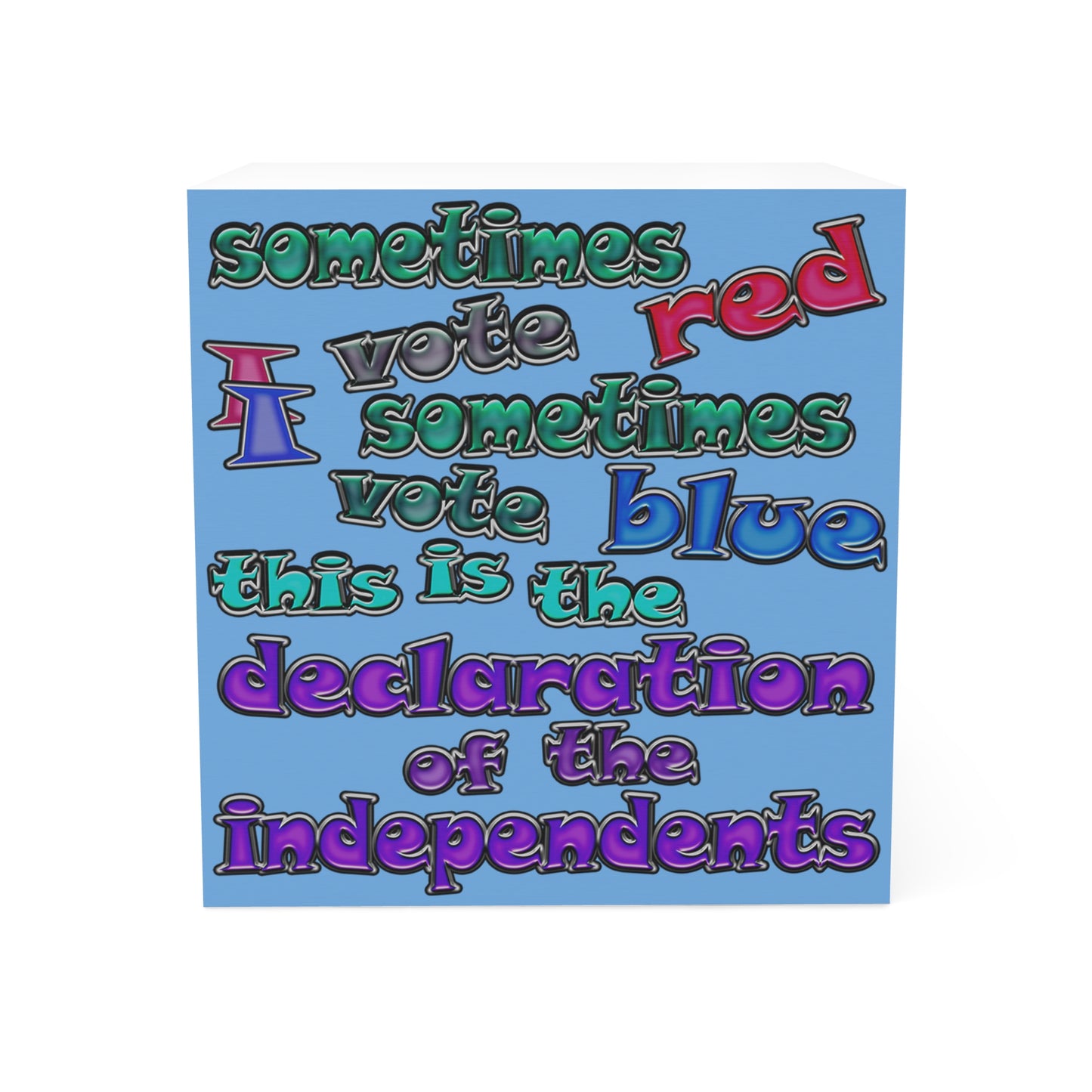 declaration of the independents - note cube (light blue)