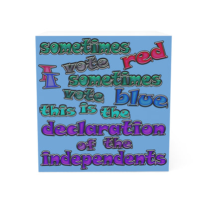 declaration of the independents - note cube (light blue)