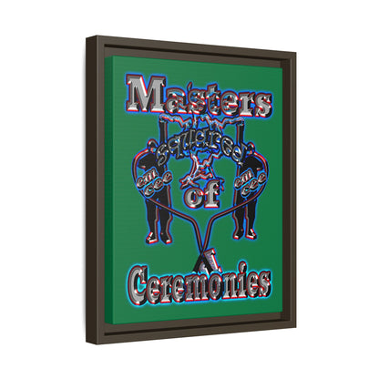 em cee squared - framed canvas art (dark green)