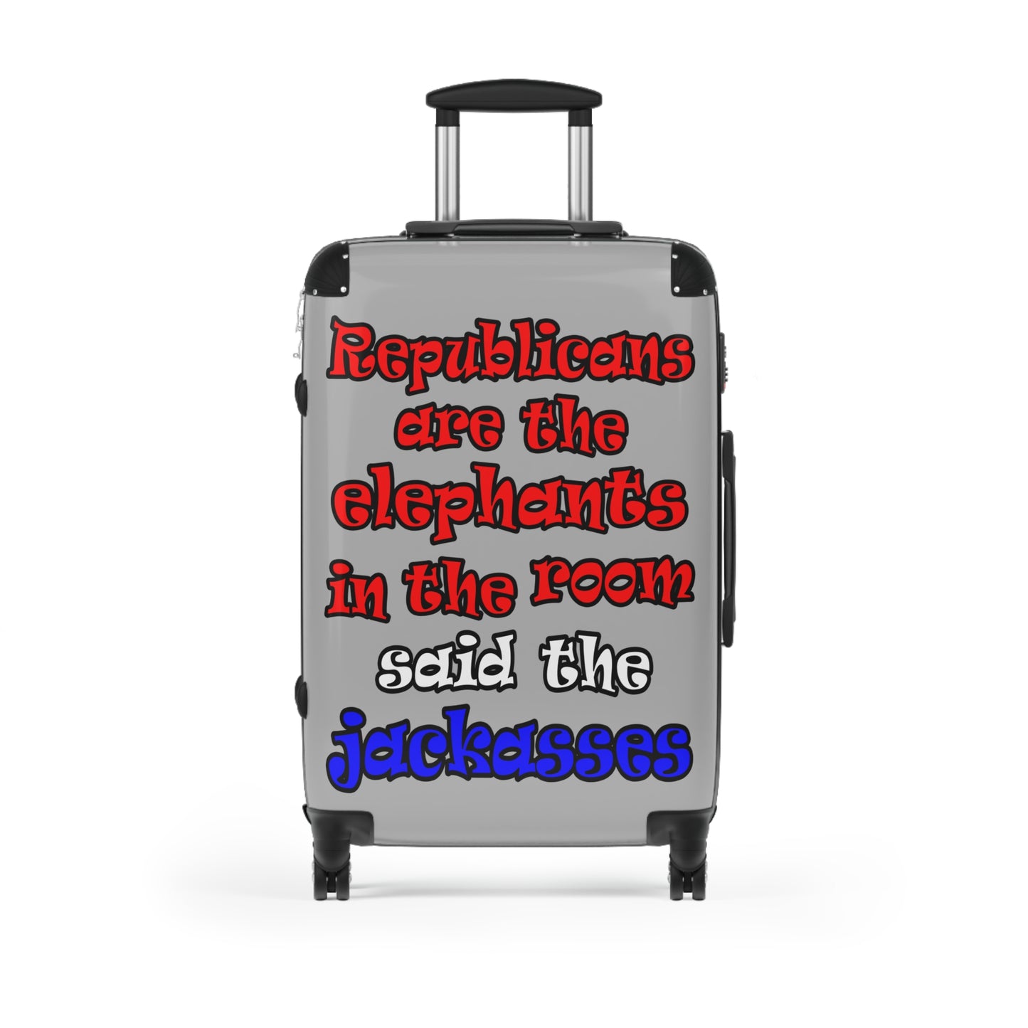 donkeys and elephants - Suitcase (light grey)