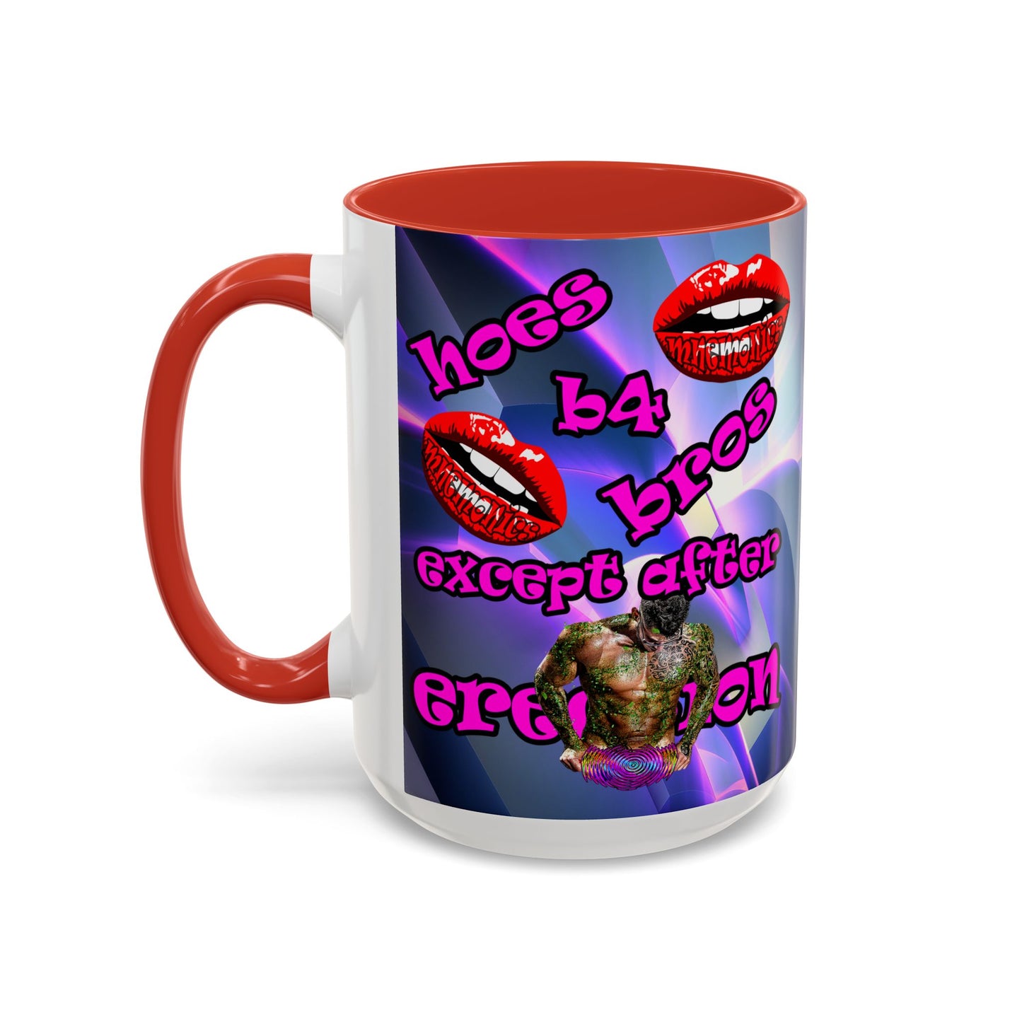 hoes b4 bros - Accent Mug (grey-pink wave)