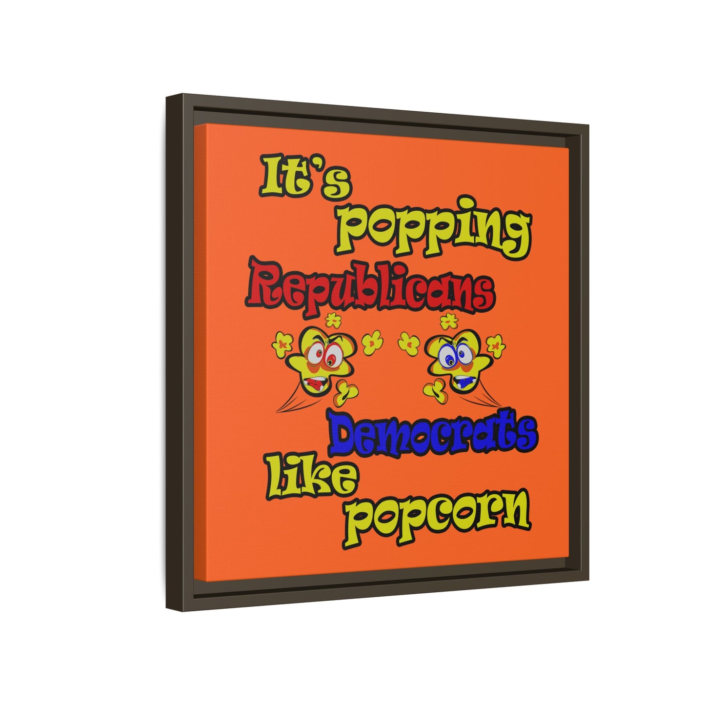 popping like popcorn - framed canvas art (orange)