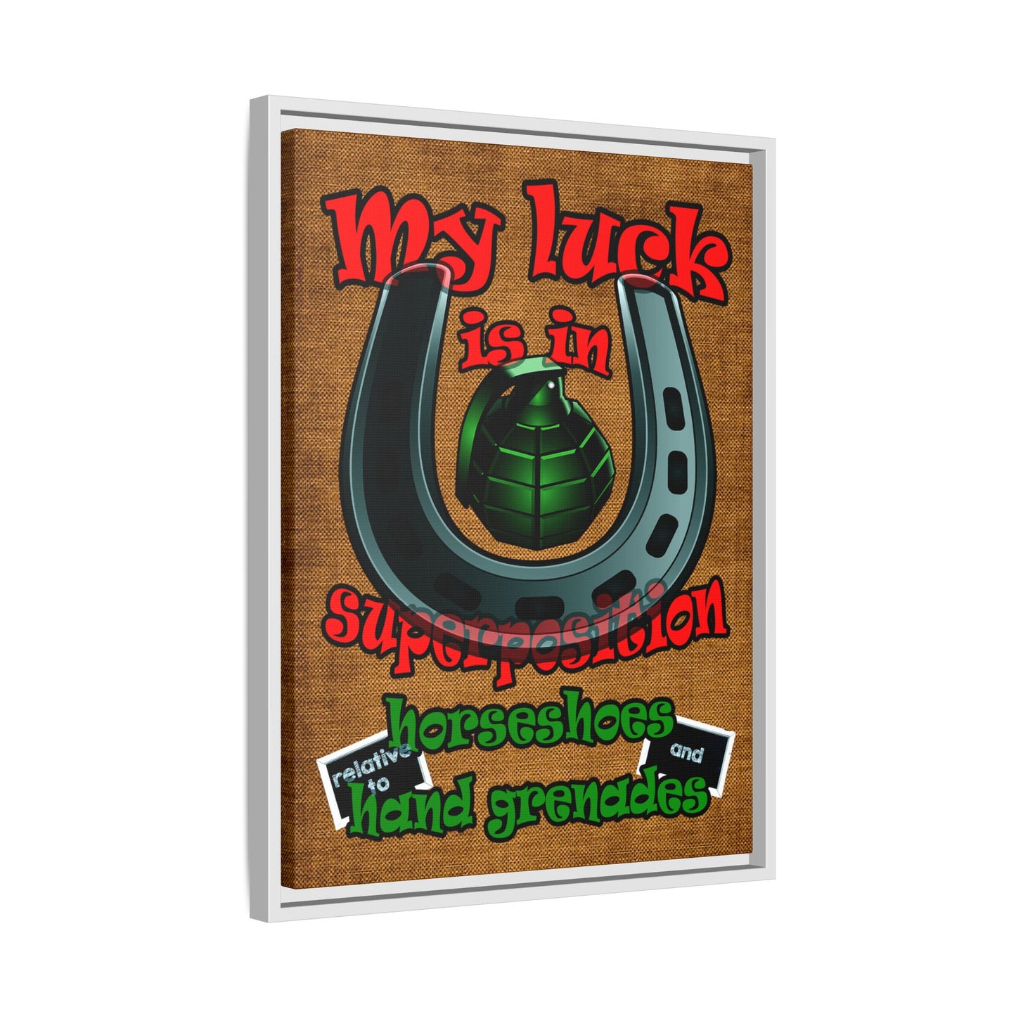 my luck - framed canvas art (brown papyrus)
