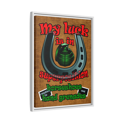 my luck - framed canvas art (brown papyrus)