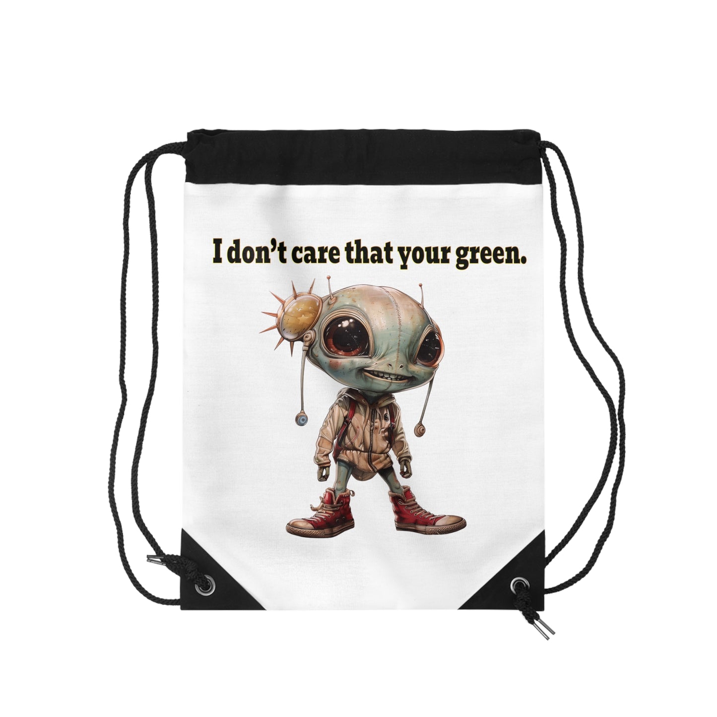I don't care that your grey - Drawstring Bag (white)