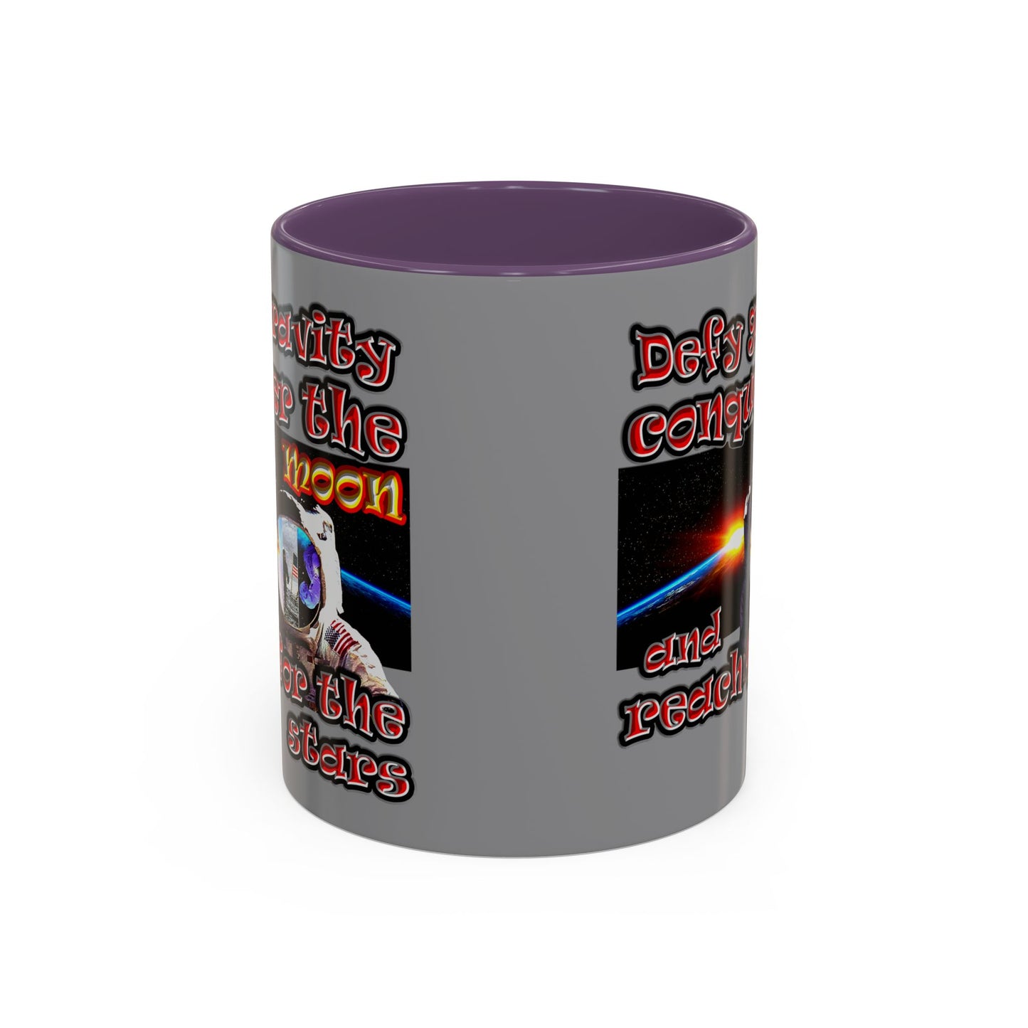 defy conquer reach - Accent Mug (grey)
