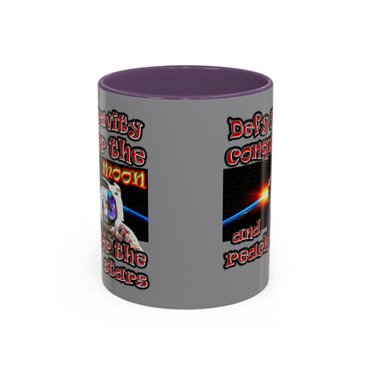 defy conquer reach - Accent Mug (grey)
