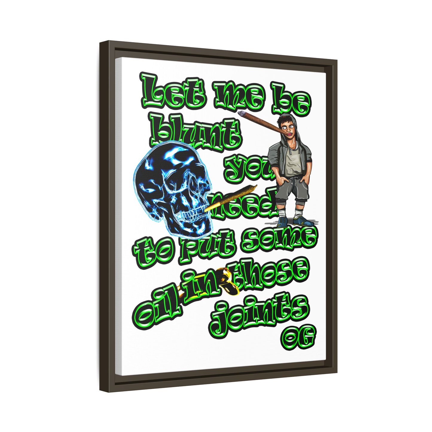 og - framed canvas art (white)