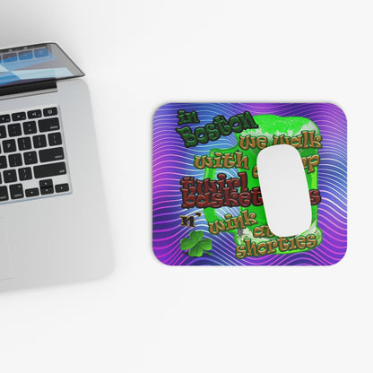 celtics logo - Mouse Pad (Rectangle) (purple wave)
