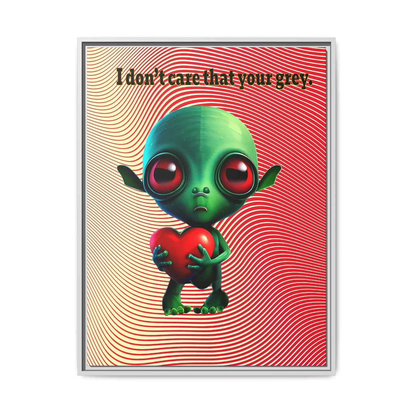 I don't care that your grey - framed canvas art (yellow-orange wave)