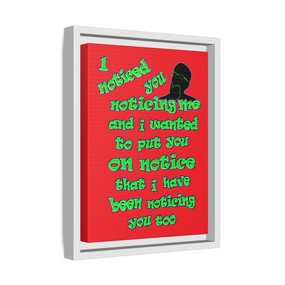 noticed you noticing - framed canvas art (red)