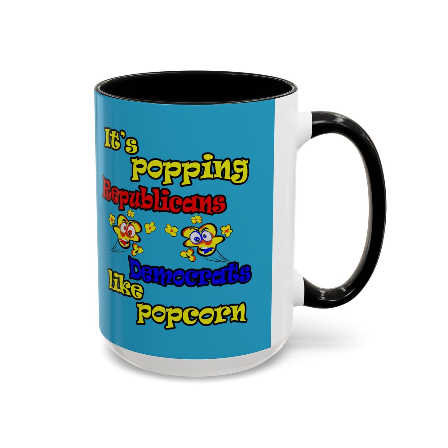 popping like popcorn - Accent Mug (turquoise)