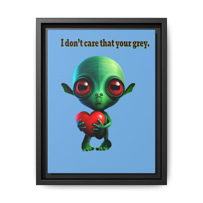 I don't care that your grey - framed canvas art (light blue)