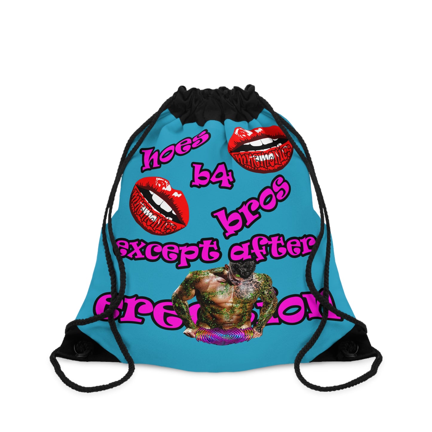 hoes b4 bros - Drawstring Bag (turquoise)