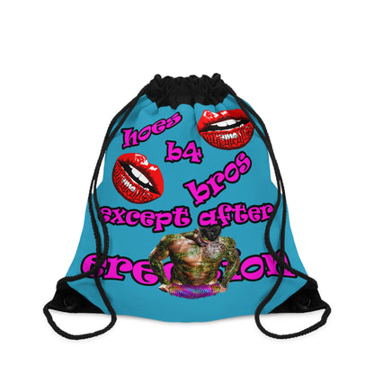 hoes b4 bros - Drawstring Bag (turquoise)