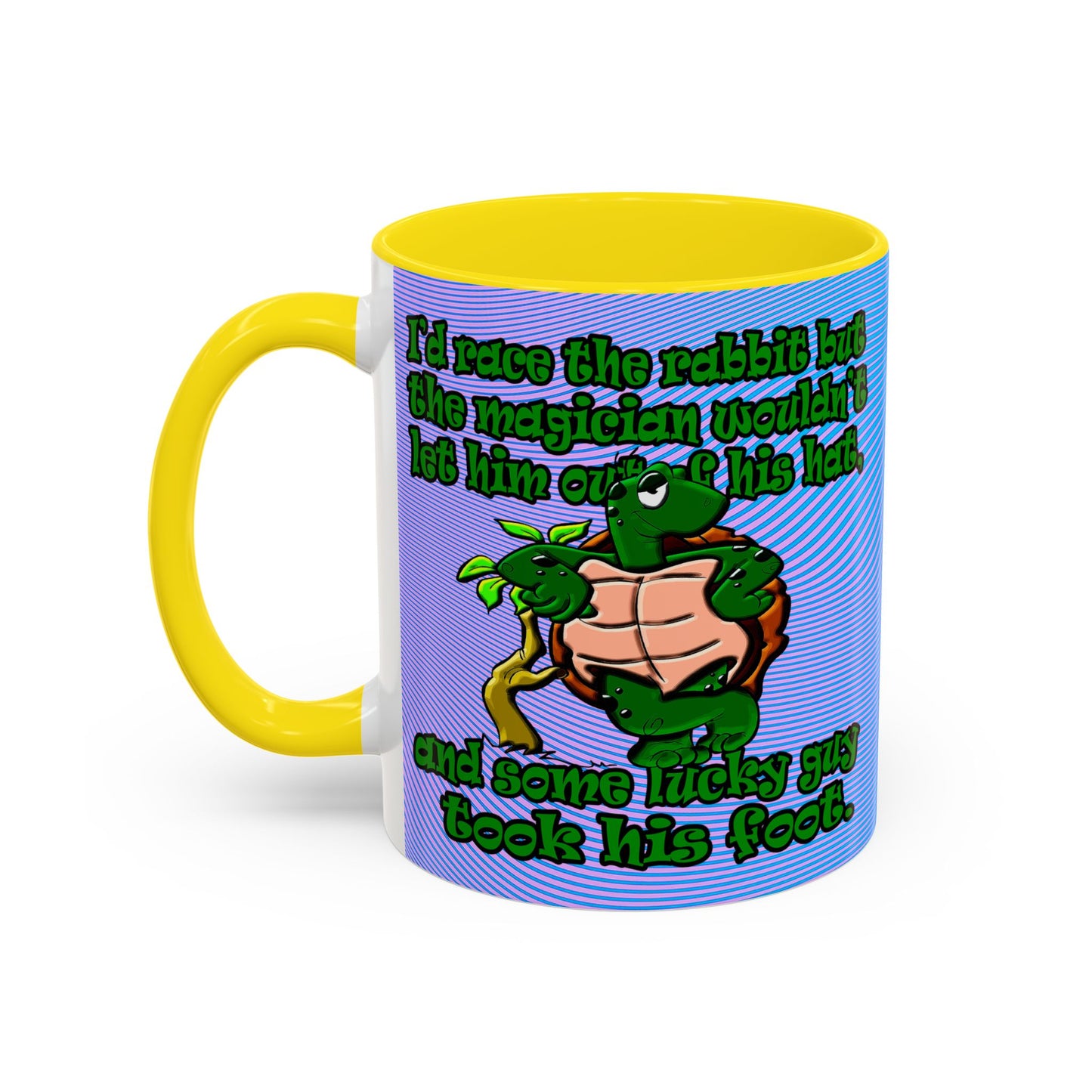 turtle race - Accent Mug (light blue-purple wave)