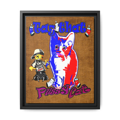 tag that - framed canvas art (brown papyrus)