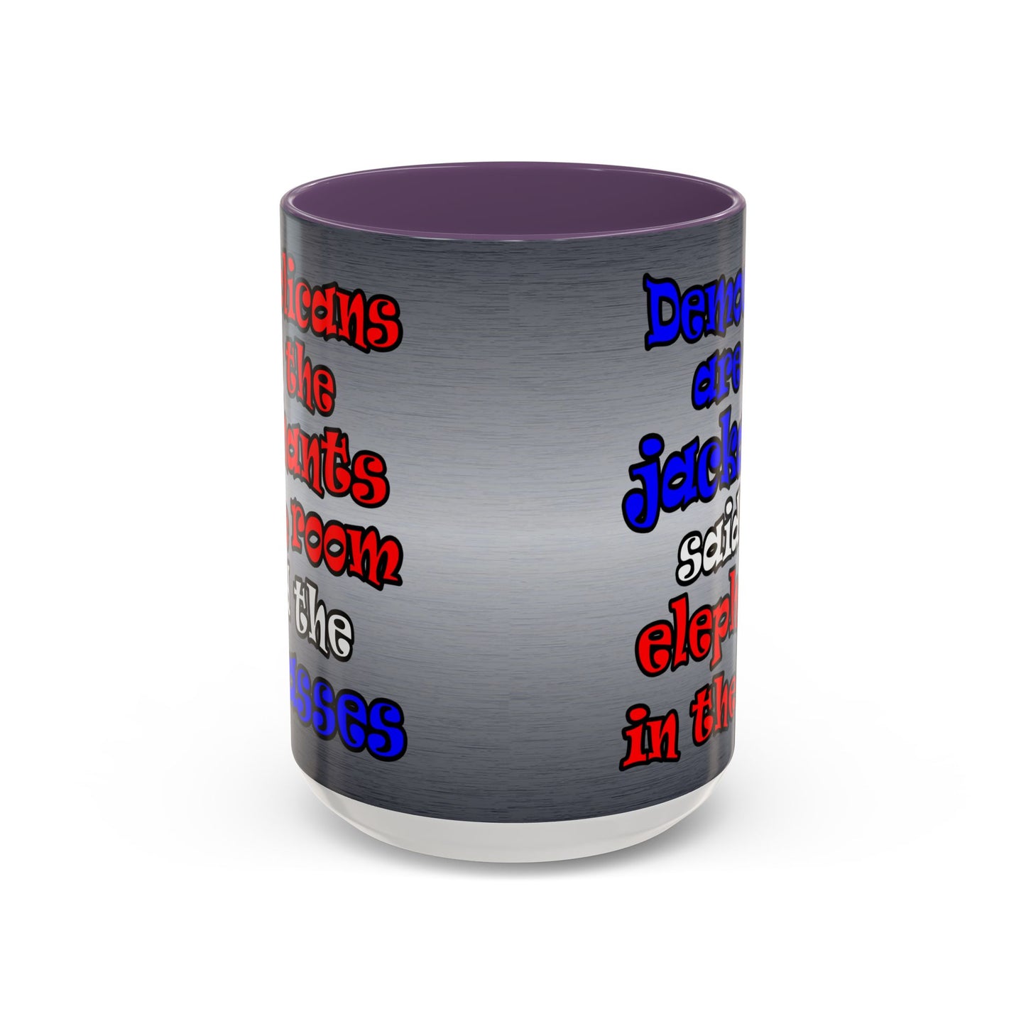 donkeys and elephants - Accent Mug (brushed nickel)