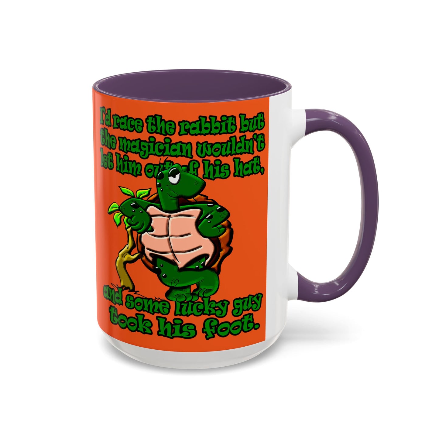 turtle race - Accent Mug (orange)