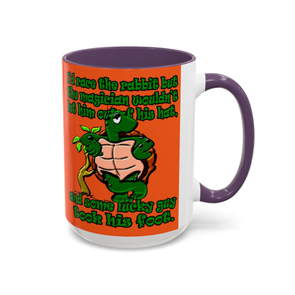 turtle race - Accent Mug (orange)