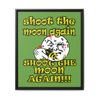 shoot the moon again - framed canvas art (green)