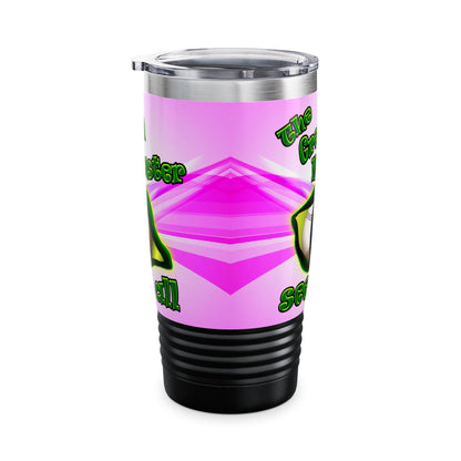 green monster - Ringneck Tumbler, 20oz (light blue-pink wave)