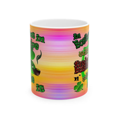 celtics logo - White Mug (color blur)