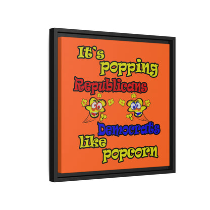 popping like popcorn - framed canvas art (orange)