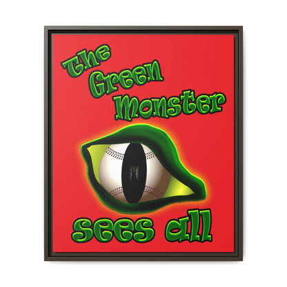 green monster - framed canvas art (red)