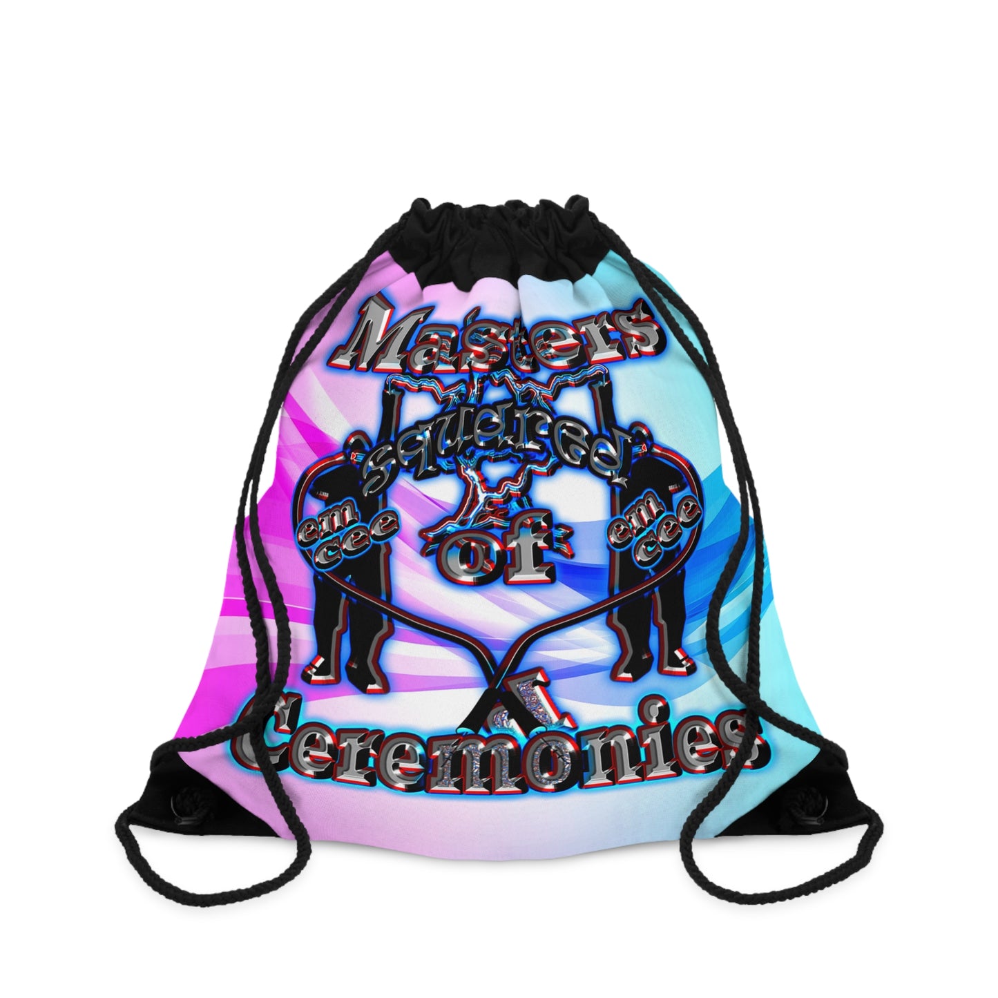 em cee squared - Drawstring Bag (light blue-pink wave)