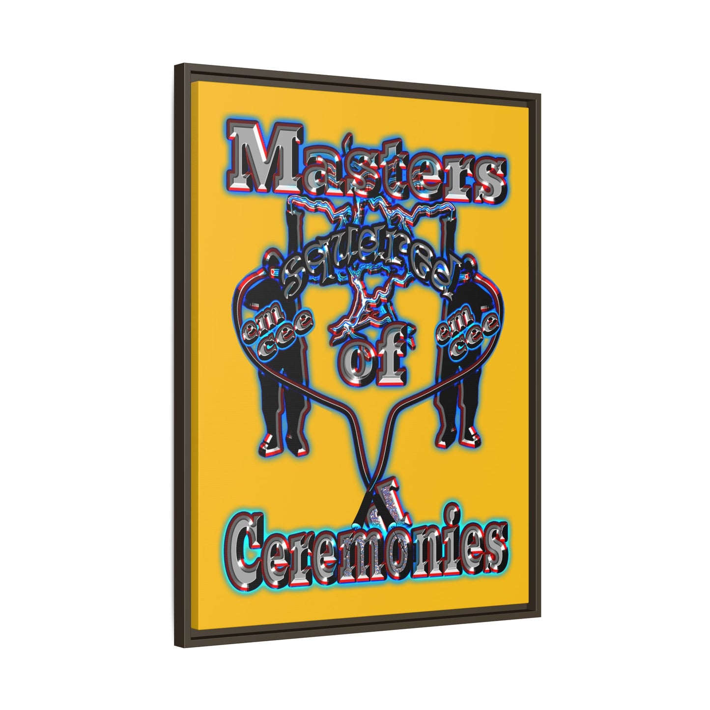 em cee squared - framed canvas art (yellow)