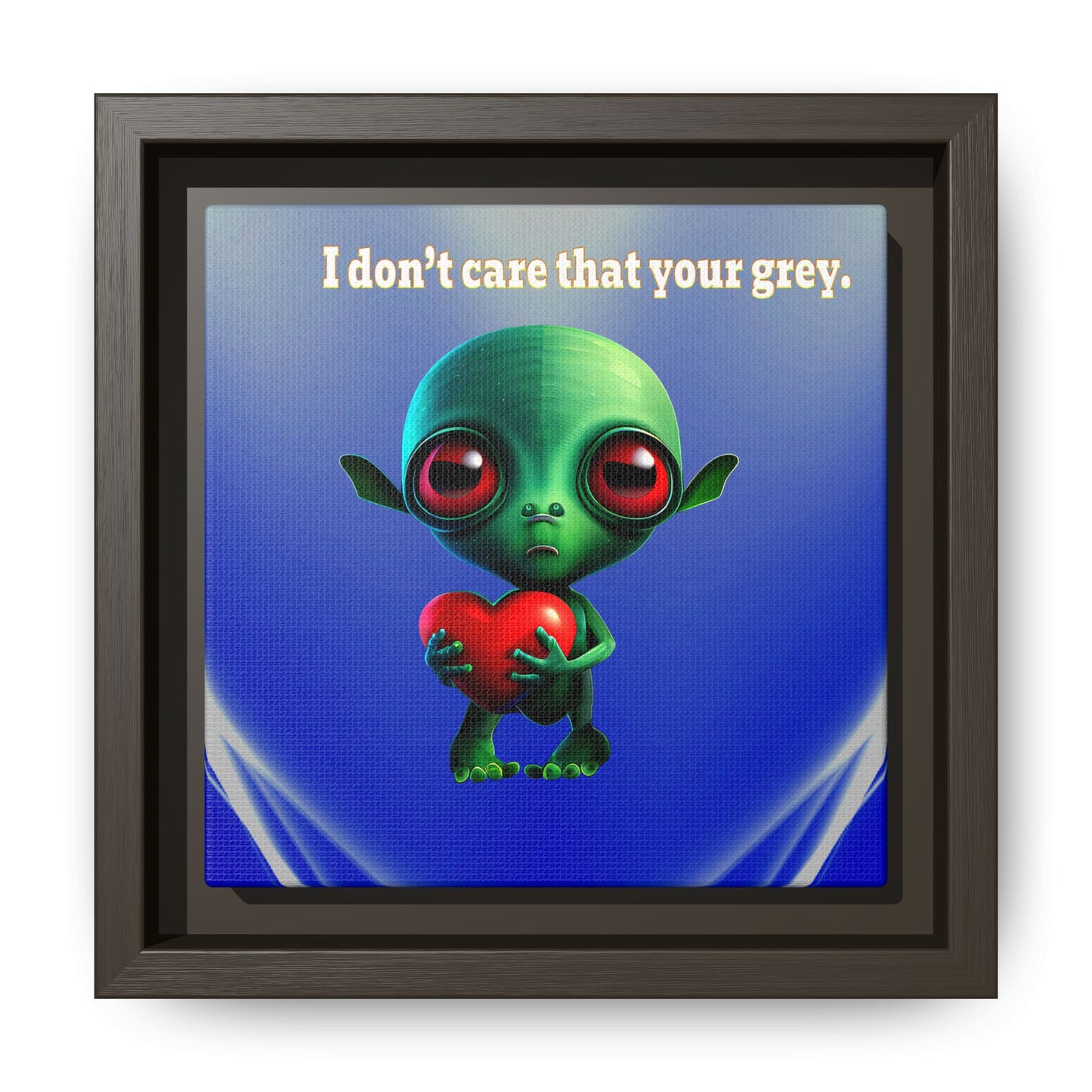 I don't care that your grey - framed canvas art (blue-white wave)