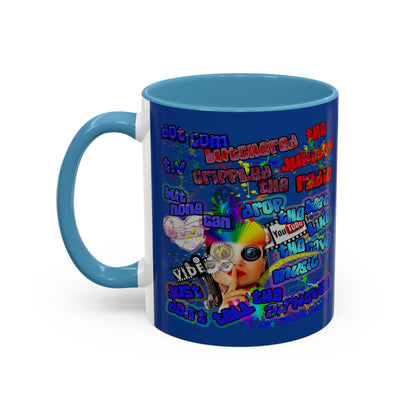 drop the beat - Accent Mug (dark blue)