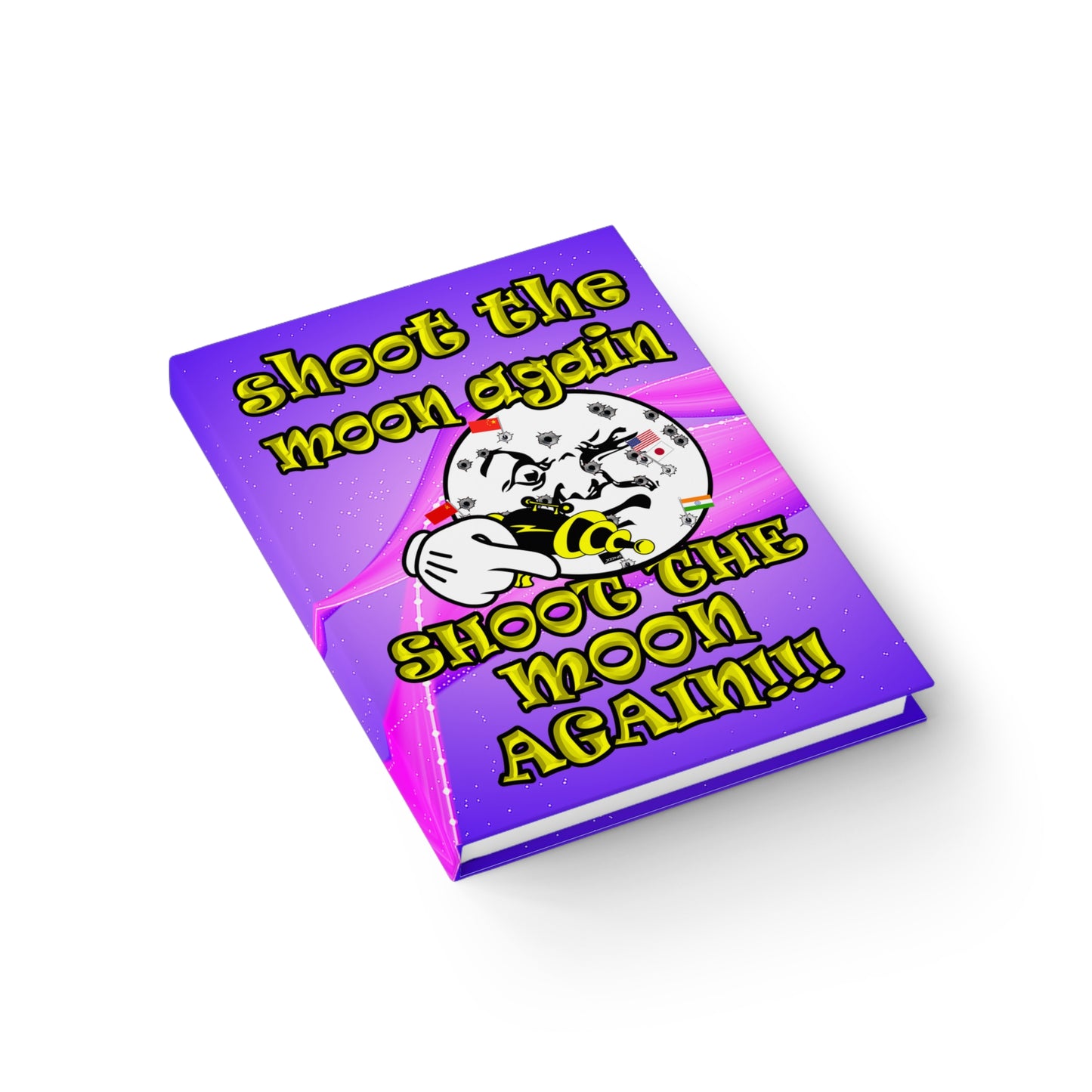 shoot the moon again - journal-lined (purple-pink wave)