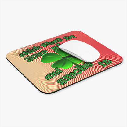 stick that in your pipe and smoke it - Mouse Pad (Rectangle) (yellow-orange wave)