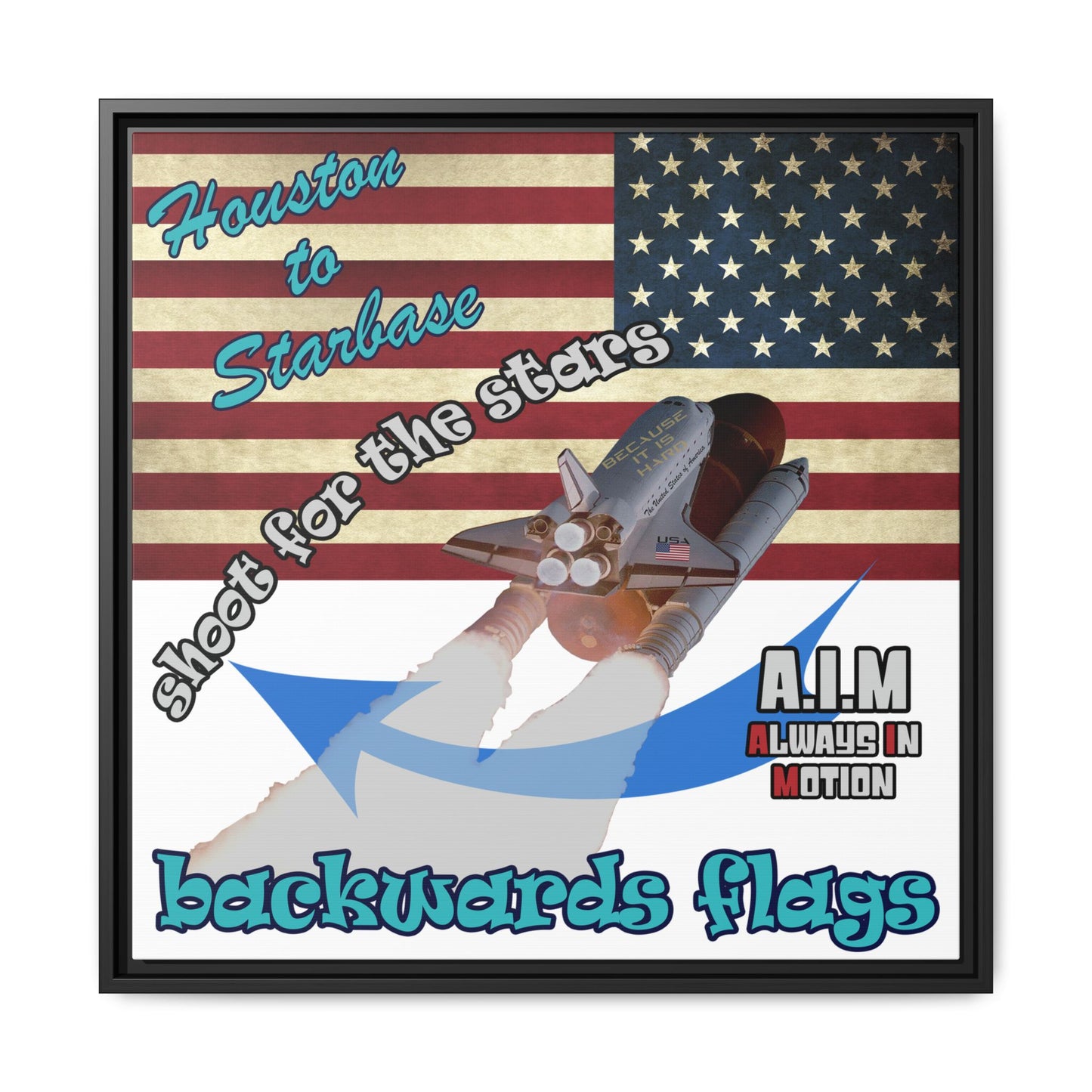 shoot for the stars - framed canvas art (white)
