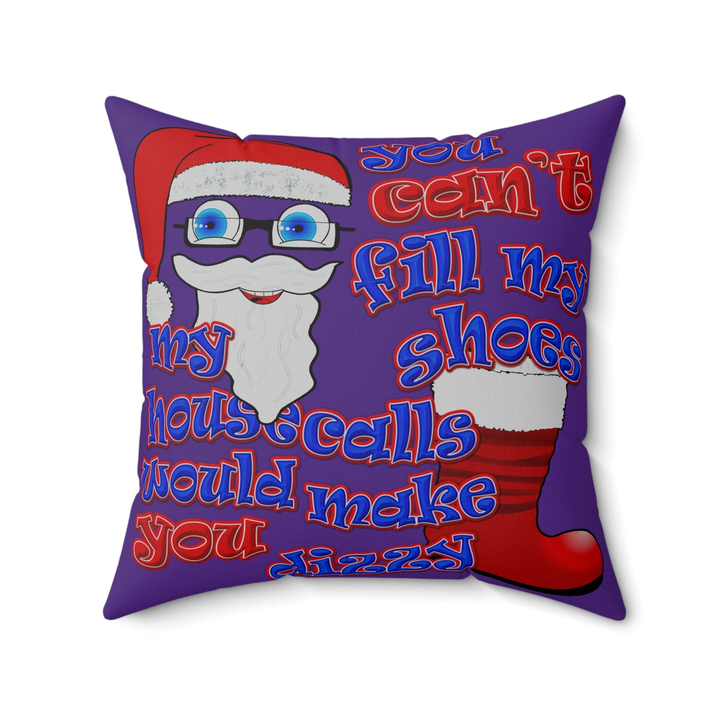 santa's shoes - Spun Polyester Square Pillow - (purple)