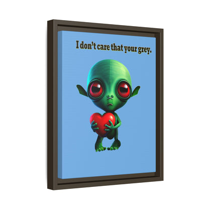 I don't care that your grey - framed canvas art (light blue)