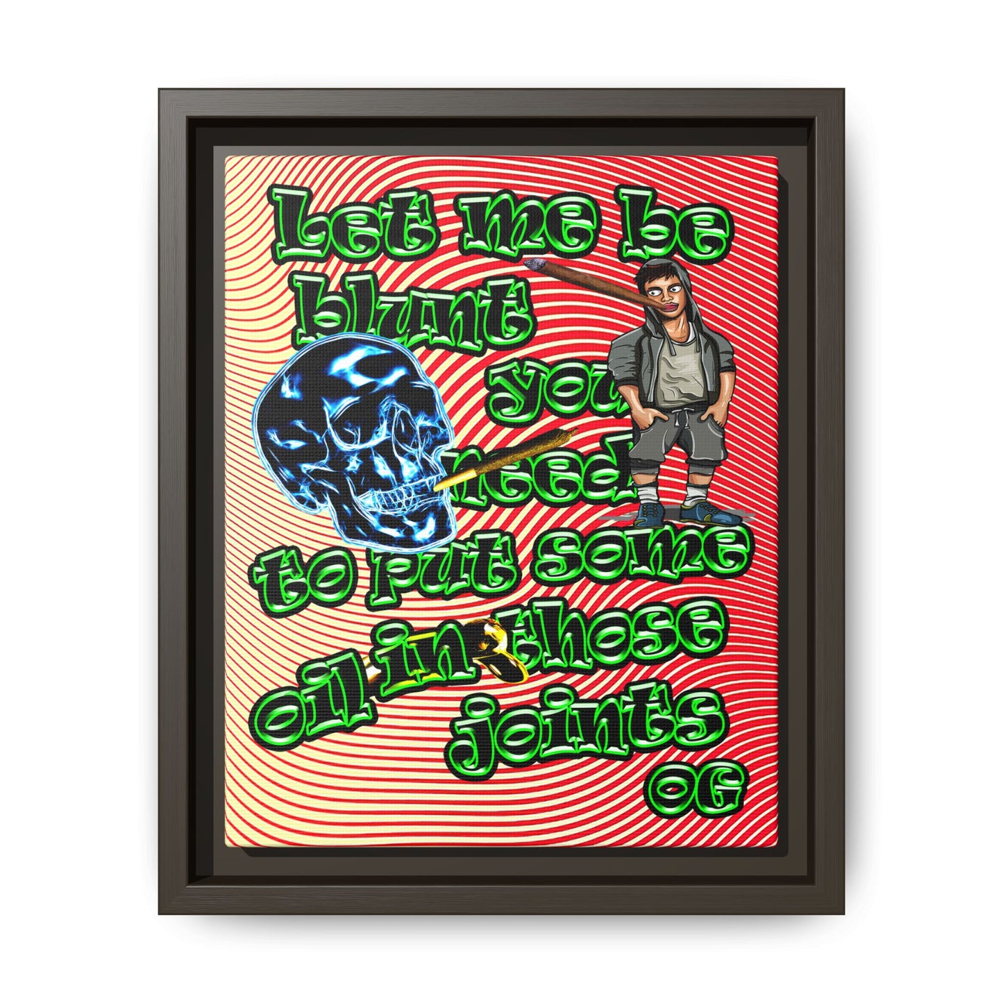 og - framed canvas art (yellow-orange wave)