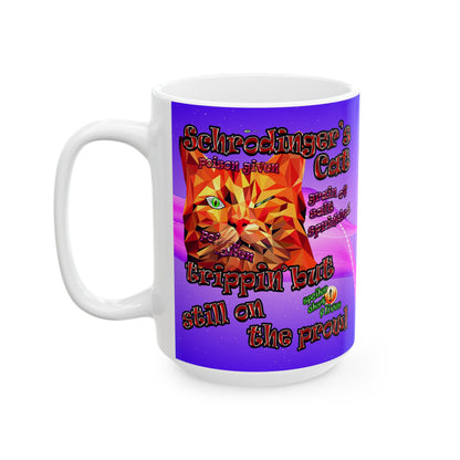 schrodinger's cat - White Mug (purple-pink wave)