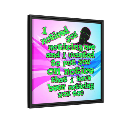 noticed you noticing - framed canvas art (light blue-pink wave)