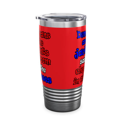 donkeys and elephants - Ringneck Tumbler, 20oz (red)