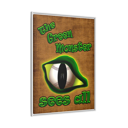 green monster - framed canvas art (brown papyrus)