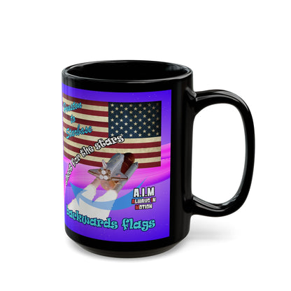 shoot for the stars - Black Mug (purple-pink wave)