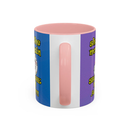 shoot the moon again - Accent Mug (light blue-purple wave)