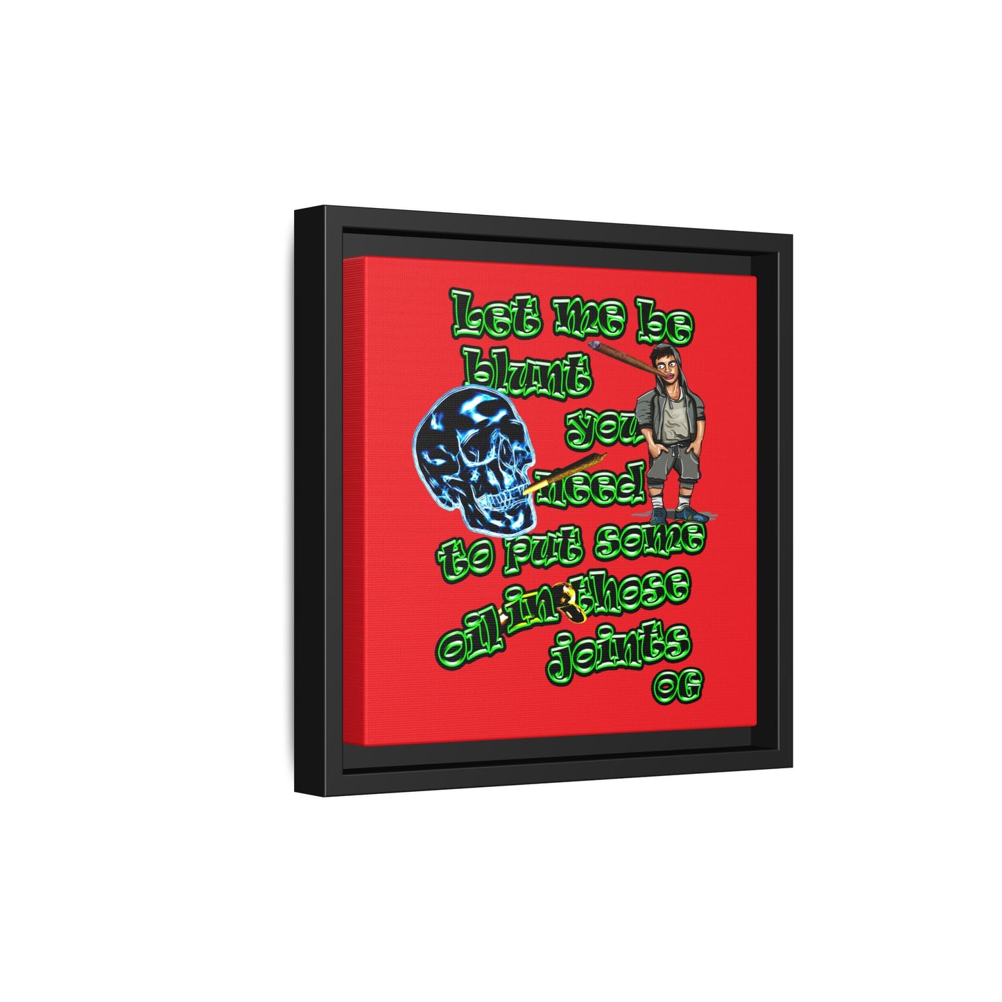 og - framed canvas art (red)