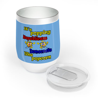 popping like popcorn - Chill Wine Tumbler (light blue)