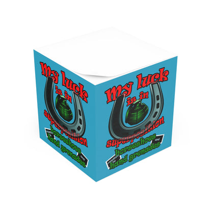 my luck - note cube (turquoise)