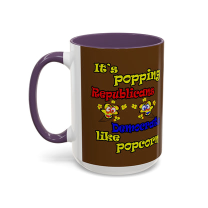 popping like popcorn - Accent Mug (brown)